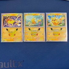 Pokemon 30th Anniversary Pikachu 3 Card Lot 08/30 15/30 24/30 NM/LP picture