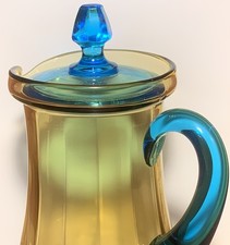 Vintage Depression Glass Water Pitcher Tiffin Glass Company with Lid picture