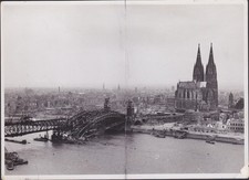 Original 1945 Walter Dick Vintage Photos Cologne Germany WWII Ruins Stamped Pair picture