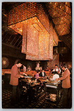 c1980s Manila Hotel Rizal Park Philippines Cowrie Grill Chandelier Postcard picture