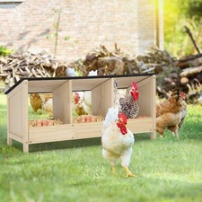 Triple Nesting Box for Chickens Wooden Coop Poultry House with Large Area picture
