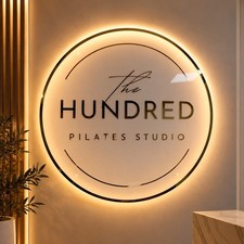Custom Backlit Acrylic Logo Sign, LED Business Blade Sign Storefront Wall Decor picture