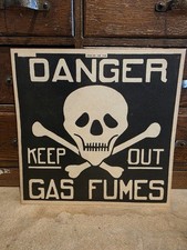 🚨 Vintage SKULL -N- CROSSBONES Danger Sign ~ Original Deadstock  picture