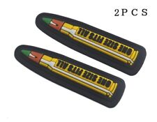 2Pcs 3D PVC ONE SIZE FITS ALL Bullet Rubber Hook Loop Patch Badge Yellow picture