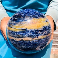 7.34LB Natural Sodalite Ball Blue Quartz Crystal Sphere Reiki Healing picture