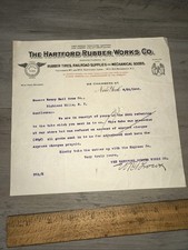 Antique Letterhead The Hartford Rubber Works Co. 1906 Rubber Tires, Railroad ￼ picture