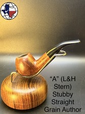 Vintage “A” (L&H Stern) Stubby Straight Grain Author Tobacco Pipe picture