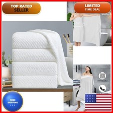 Extra Large Bath Towels 35x70 Inches White 600 GSM Microfiber 4-Pack Bath Sheet picture