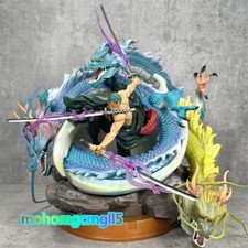 Japan Anime Collection Roronoa Zoro GK Statue w/ 3 Dragons Model PVC Figure 30CM picture