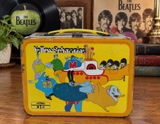 Vintage 1968 Beatles Yellow Submarine Metal Lunch Box King Seeley Thermos RARE picture