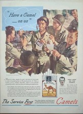 Vintage 1945 Camel Cigarette Print Ad, US Army Soldiers  picture