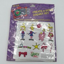 2000 Vintage Create A Scene Refrigerator Magnets How The Grinch Stole Christmas picture