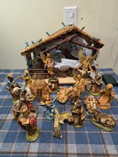Fontanini Nativity Set Lot Italy Stable Kings Angels picture