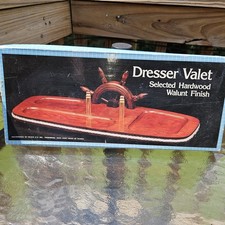 ​Vintage Revco Nautical Ships Wheel Wooden Dresser Valet Tray RARE Typo NOS NIB picture