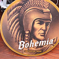 Bohemia Imported Beer Round Wooden Sign - Breweriana Theme Decor picture
