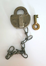 Adlake (Adams & Westlake) Vintage Railroad Switch Padlock w/ Key & Chain picture