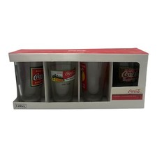 Coca-Cola Libbey Glassware Set Of 4 Iconic Logo Tumblers 1886-1959 Coke Glass picture