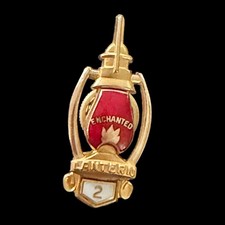 Vintage 10K Gold Masonic Grotto Enchanted Lantern Fez Pin Hanger Tab 2 picture