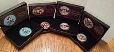 Set of 4 Mickey & Minnie  24K Gold Collector Coins with COA and Display Boxes picture
