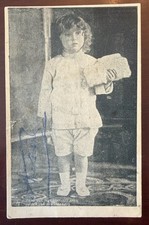 Tzarevich Alexei Romanov Autograph Antique Postcard Rare Imperial Russia picture
