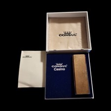 Rare 1950s Consul Casino Gold Plated Gas Lighter picture