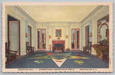 Eastern Star Temple Washington DC Reception Hall Curteich Postcard 1930s Linen picture