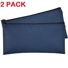 Deposit Bag Bank Pouch Zippered Safe Money Bag Organizer in Navy Blue 2 QTY Pack picture