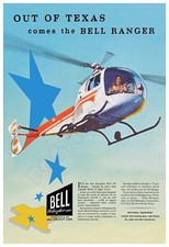 Bell Ranger Helicopter 1957 Cool Vintage-Style Poster picture