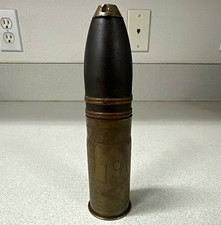 Vintage WW1 WW2 Brass Artillery Shell Case Trench Art Militaria 1918 Verdun picture
