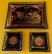 Vintage Chateau Renaissance Eastgate Motor N.J. Hotel Ashtrays + Candy DishSet picture