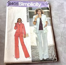 Vintage Simplicity Pattern 6405 Misses Pantsuit Size 14 Uncut picture