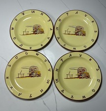 4 Vintage Monterrey Western Wear Dinner Plates Chuckwagon Cowboy 10.25