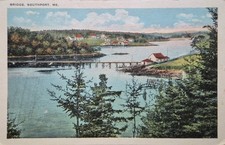 Southport, ME. 1920s Bridge View Postcard picture
