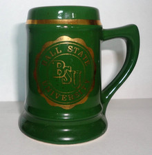 Vintage BALL STATE UNIVERSITY Miniature Ceramic Souvenir Beer Stein Tankard picture