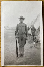1918 RPPC: WWI JOHN ZIMBRICK soldier of NORTH DAKOTA antique real photo postcard picture