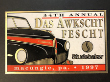 Das Awkscht Fescht Macungie, PA Car Show 1997 Brass Plaque 