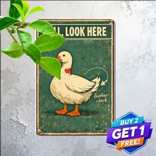 Guess What Chicken Butt Sign Metal Tin Sign Funny Outdoor Decor 8x12 picture