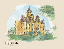 Postcard Original Art: Courthouse @ Lockhart, TX (5 pack) picture