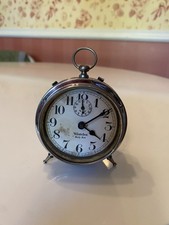 Antique Nickel Finish Westclox Baby Ben Peg Leg Alarm Clock, Works picture