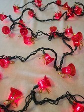 (A7) Vintage MCM Christmas Musical Bells String Lights WORKS Amazing See Video picture