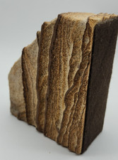 Hand Carved Natural Layered Sandstone Bookend ~ 5.5