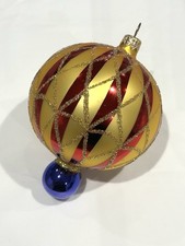 Vintage rare 1996 Christopher Radko Crimson Stripes Christmas ornament 96-276 0 picture