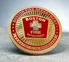 BOSTON Fire Dept. Challenge Coin ·IN STOCK· ·FAST SHIPPING· ·NEW· picture