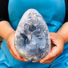 4.33 LB Large Natural Celestite Geode Crystal Cluster Healing Specimen 4554 picture