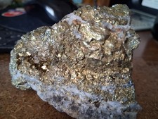 Pyrite in Quartz 13.1 oz 370. gr BEAUTIFUL Specimen MAKE OFFERS picture