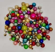 Vtg Christmas Mini Glass Ball Ornaments Crafting Lot 100+ Assemblage picture