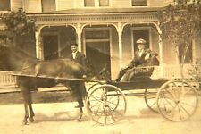 Antique Horse & Buggy At The Windsor Hotel John Meyers Real Photo Postcard RPPC picture