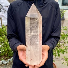 4.6LB Large Natural Clear Crystal Obelisk Quartz Energy Tower Point Reiki Heali picture