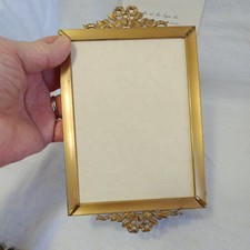 Vtg 1945 Quality Unidentified Metal Brass Filigree 5” X 7” Picture Frame picture