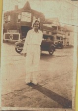 c.1930's Downtown Grocery Girl Small Vintage Photo picture